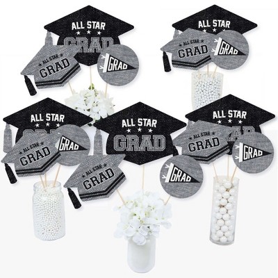 Big Dot of Happiness All Star Grad - Graduation Party Centerpiece Sticks - Table Toppers - Set of 15
