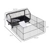 SKYONE Small Animal Rolling Hutch: Secure Metal Cage with Run, Fleece Ramp & Locking Door for - 2 of 4