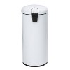 Honey-Can-Do 30L Retro Step Trash Can White: Steel Pedal-Operated Lid, Round Indoor Kitchen Garbage Can, 11.4" Width - 3 of 4