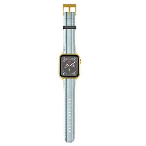 Sheila Wenzel-Ganny Lavender Mint Blue Stripes 42mm/44mm Gold Apple Watch Band - Society6 - 1 of 3