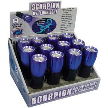 Scorpion 9 LED 54 lm Black/Purple LED UV Flashlight AAA Battery (Pack of 12)