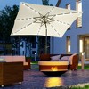 Outsunny 9' x 7' Solar Umbrella, LED Lighted Patio Umbrella for Table or Base with Tilt & Crank, Outdoor Umbrella for Backyard, Pool, Beach, Backyard - 3 of 4