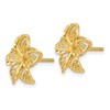 Black Bow Jewelry 12mm Diamond Cut Filigree Plumeria Post Earrings in 14k Yellow Gold - 2 of 4