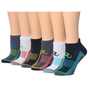 Tipi Toe Women's 6 Pairs Running & Athletic Neon Strike Mix Patterned Performance Low Cut socks - 1 of 1