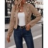 Coolmee Women's Faux Suede Leather Jacket Casual Long Sleeve Blazer Jacket Coat Fall Outfits - 4 of 4