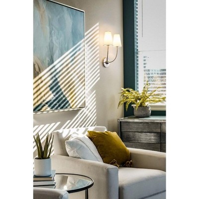 Shannon Collection 2-Light Wall Sconce - Elegant Steel Fixture for Living Room & Hallway
