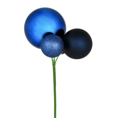 Vickerman 18" Ball Ornament Christmas Pick, 3 per Bag