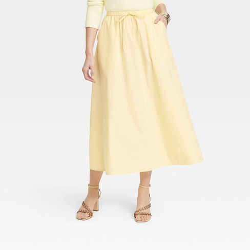 Women's Midi A-Line Slip Skirt - A New Day™ Yellow XL