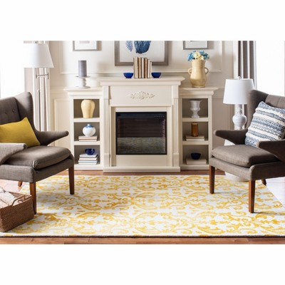 Ivory and Gold Hand-Tufted Wool Round Area Rug