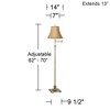 360 Lighting Traditional Swing Arm Floor Lamp Adjustable Height 70" Tall Antique Brass Tan Bell Shade Brown Trim for Living Room Reading - 4 of 4