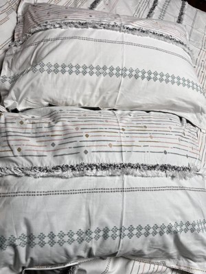 Alicia Full/queen 6pc Cotton Comforter Set Gray/ivory : Target