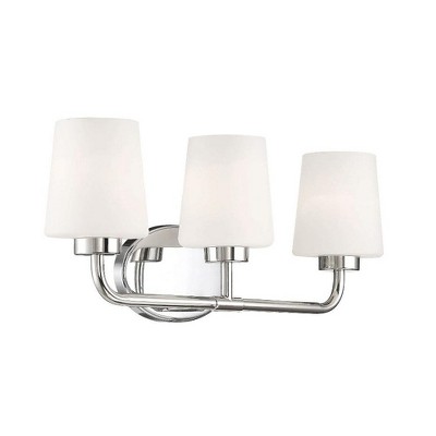 Capra Polished Nickel 3-Light Bathroom Vanity Fixture