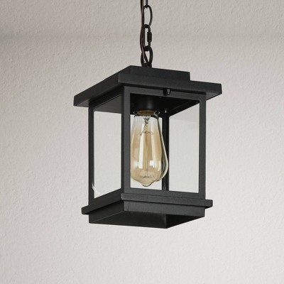 Matte Black Glass Mini Outdoor Pendant Light
