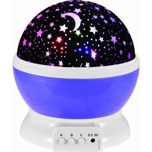 JuzToys Night Light Projection Lamp, Starry Skies, Purple - 1 of 4