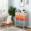 Tangkula Office Rolling Cart 20 Storage Drawers Scrapbook Paper Studio Organizer Macaron - 3 of 4