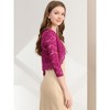 INSPIRE CHIC Women's Elegant 3/4 Sleeve Sheer Floral Lace Open Front Crop Shrug - 4 of 4