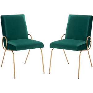 Fanlia Side Chair - ACH6207A - Set of 2 - Emerald/Gold - Safavieh - 1 of 4