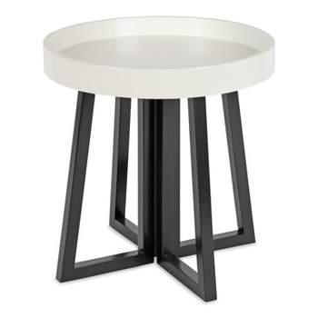 Kate and Laurel Avery Round MDF Side Table, 20x20x20, Black and White