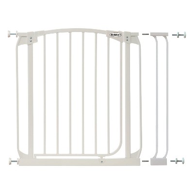 Bindaboo B1133 Zoe 28 to 35.5 Inch Tall Swing Close Wall to Wall Baby and Pet Safety Gate for Doors, Stairs, and Hallways, White