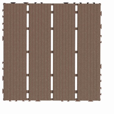 Vynxaria Gray Plastic Interlocking Tiles, 12x12 Striped, 44 Waterproof Pieces for Patio, Garden, Pool, Front and Back Yards