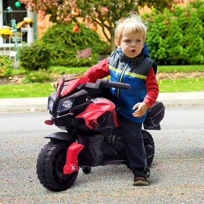 6-Volt Red Electric Kids Motorcycle with Training Wheels