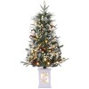 3FT Pre-Lit Artificial Christmas Tree,Tabletop Christmas Tree with Pine Cones - 2 of 4