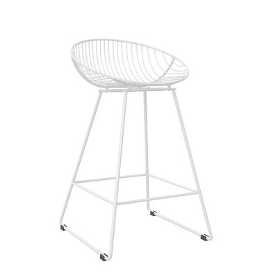 Ellis Wire Counter Height Barstool White Cosmoliving By