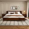 Wooden King Size Bed with Headboard, Sturdy Solid Wood Frame, Platform Bed, Minimalist and Modern Bedroom Furniture-Maison Boucle - 2 of 4