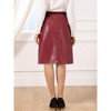 INSPIRE CHIC Women's Faux Leather Belt Vintage Pencil A-Line High Waist Skirts - 3 of 4