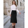 INSPIRE CHIC Women's A-Line Elastic High Waist Stretchy Ribbed Knit Midi Skirt - 2 of 4