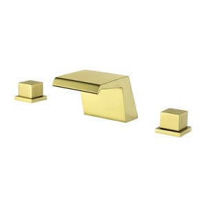 Cobbe Bathroom Sink Faucet 3-Hole Installation 8-Inch Widespread Faucet Double Handle Brushed Gold - 1 of 4