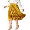 Agnes Orinda Women's Plus Size Velvet Pleated Elastic Waist Party Metallic Swing Midi A Line Skirts - 2 of 4