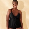 Women's Surplice Neck Tankini Top - Shade & Shore™ Black - 4 of 4