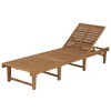 vidaXL Folding Sun Lounger Solid Acacia Wood - 2 of 4