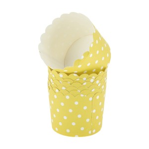Unique Bargains Polka Dot Print Disposable Baking Cups Wood Pulp Paper PE Coating 2.76"x2.17" 50 Pcs - 1 of 4
