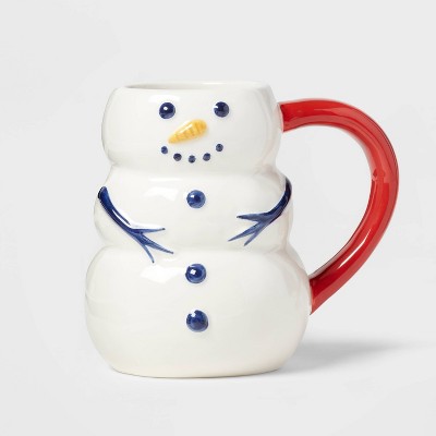15oz Earthenware Figural Snowman Mug - Wondershop™