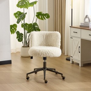 Karl Home | Plush Velvet Swivel Chair Antique Bronze Base With Wheels - 1 of 4