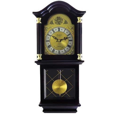 Bedford Clock Collection 26 Inch Chiming Pendulum Wall Clock In Antique  Mahogany Cherry Oak Finish : Target