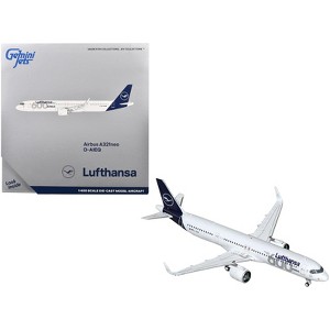 Airbus A321neo Commercial Aircraft "Lufthansa - 600th Airbus Aircraft" White with Dark Blue 1/400 Diecast Model by GeminiJets - 1 of 3