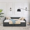 Queen Size Daybed with Drawers Upholstered Tufted Sofa Bed(84.5"x63.5"x26.5")"Grey+ Polyester" - 4 of 4
