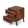 TIRAMISUBEST Walnut & Black Finish Accent Table - 4 of 4