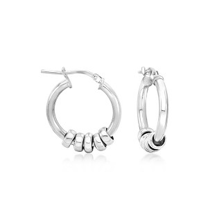 Ross-Simons Italian Sterling Silver Hoop Earrings With Removable Beads - 1 of 3
