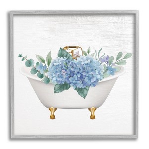 Stupell Industries Chic Bathtub Hydrangea Blossoms Framed Giclee Art - 1 of 4