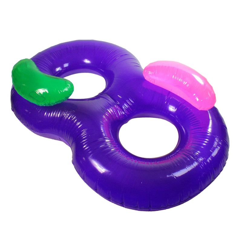 Swim Central 76" Inflatable Purple Side By Side Swimming Pool Lounger Raft, 2 of 5