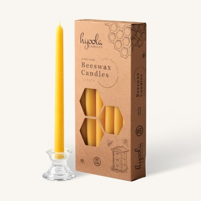 Hyoola Yellow Beeswax Candles- 10 Hours - 12 Pack : Target