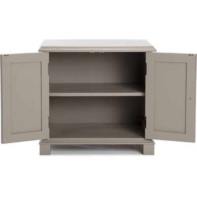 Ellison Soft Gray Painted Wood Storage Cabinet with Fixed Shelf