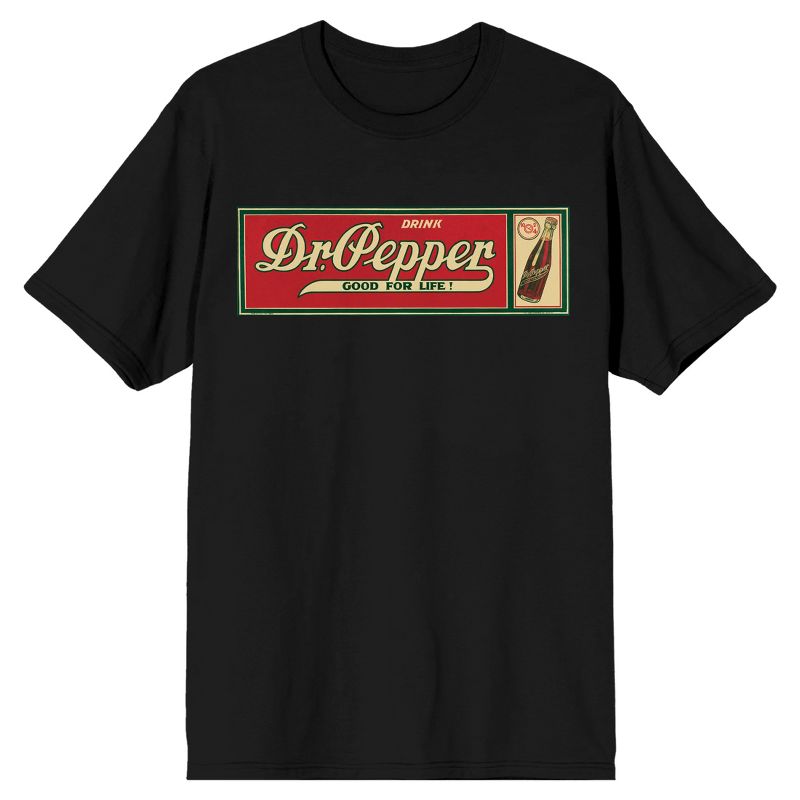 Dr Pepper Good For Life Vintage Ad Men's Black T-shirt, 1 of 3