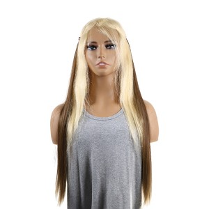 Unique Bargains Women's Straight Long Hair Hair Extensions High Temperature Fiber Mixed Light Brown 1 Pc - 1 of 3