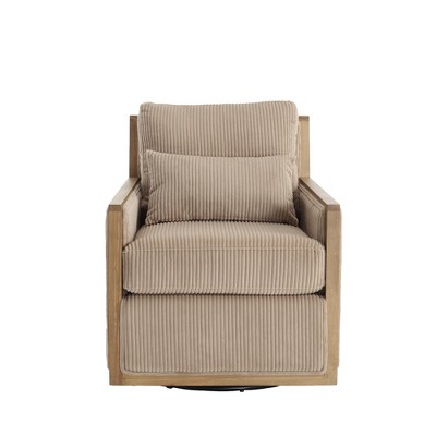TIRAMISUBEST Camel Swivel Barrel Club Chair - A Comfy Accent Sofa Chair for the Living Room, Ideal Arm Chair for Nursery, Hotel, Bedroom and Office