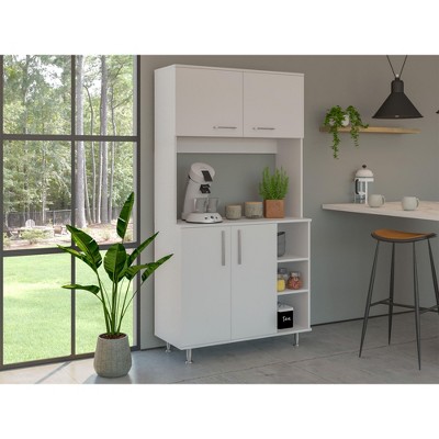 NicBex Storage Buffet Cabinet 67" Kitchen Pantry Sideboard Cabinet with Microwave Storage Option, 3 Interior Shelves, 2 External Storage Shelves